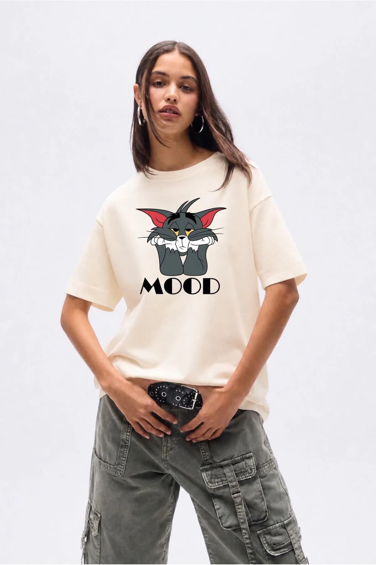 Kadın Yumuşak Kumaşlı %100 Organik Pamuklu Baskılı Regular Basic T-Shirt