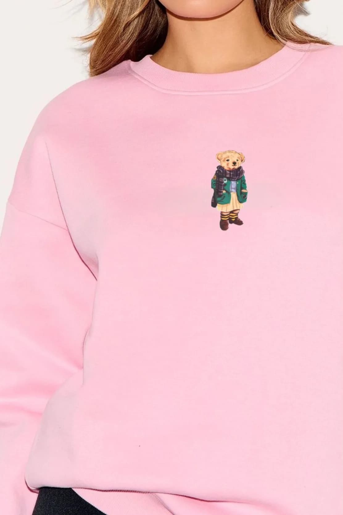 Teddy Bear Baskılı Organik Pamuk Sweatshirt