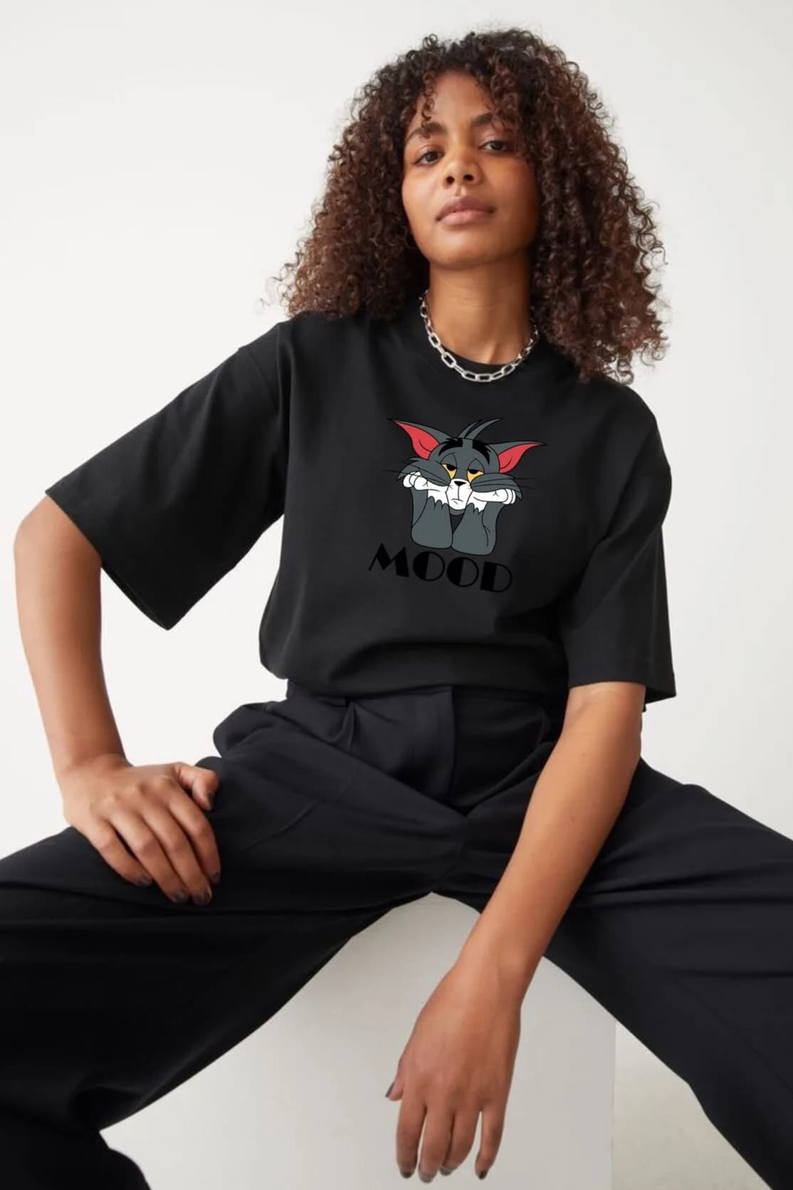 Kadın Yumuşak Kumaşlı %100 Organik Pamuklu Baskılı Regular Basic T-Shirt