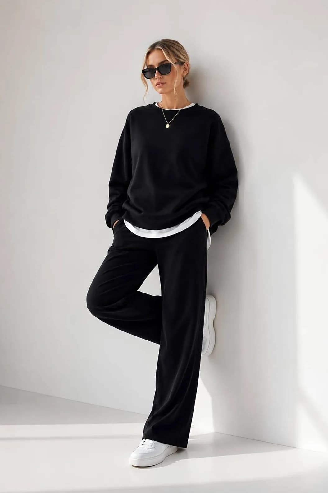 Kadın Üç İplik Şardonlu Pamuk Oversize Sweatshirt