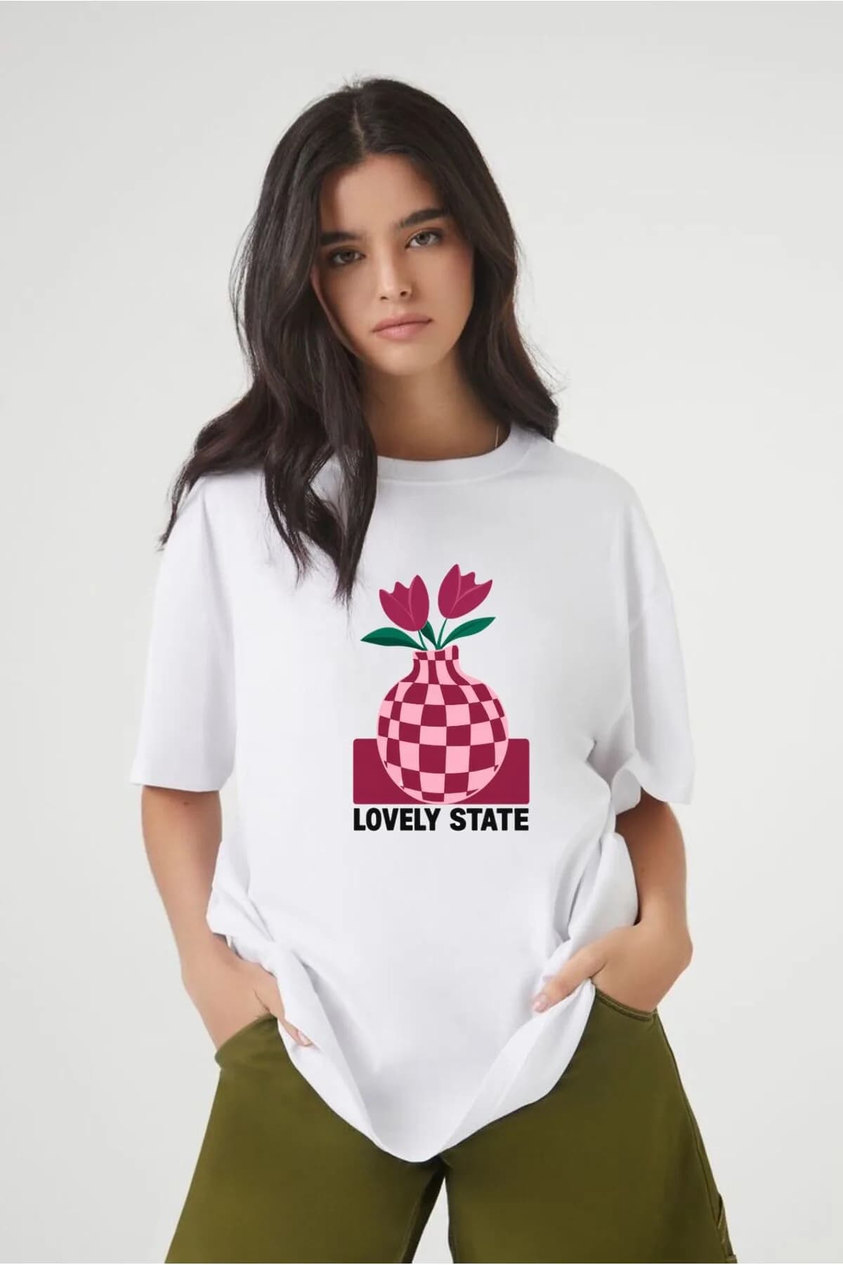 Kadın Yumuşak Kumaşlı %100 Pamuklu Baskılı Regular T-Shirt